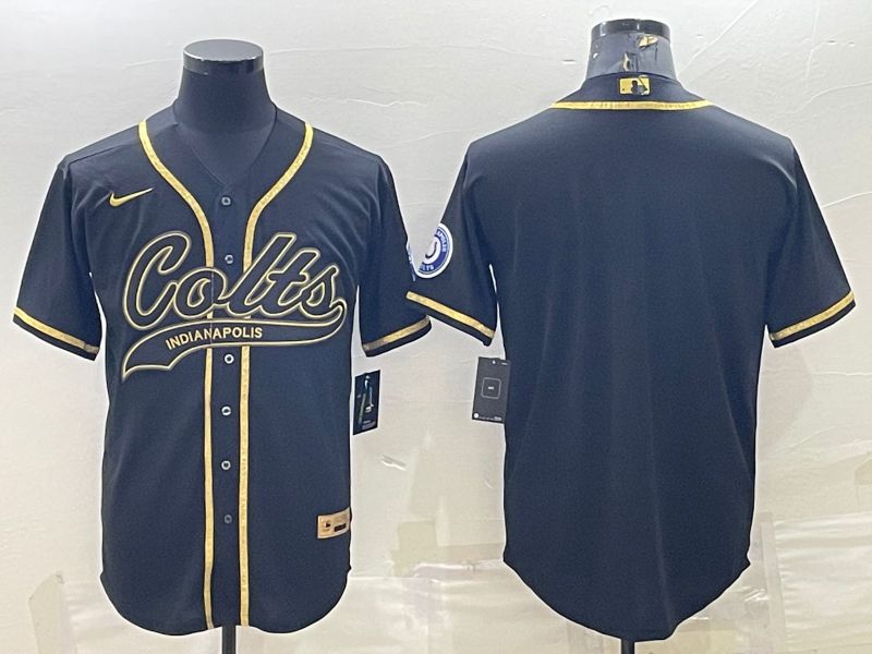 Men Indianapolis Colts Blank Black gold 2022 Nike Co branded NFL Jersey